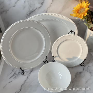 Knochen-Keramik-Porzellan-Geschirr-Sets für Restaurantplatten